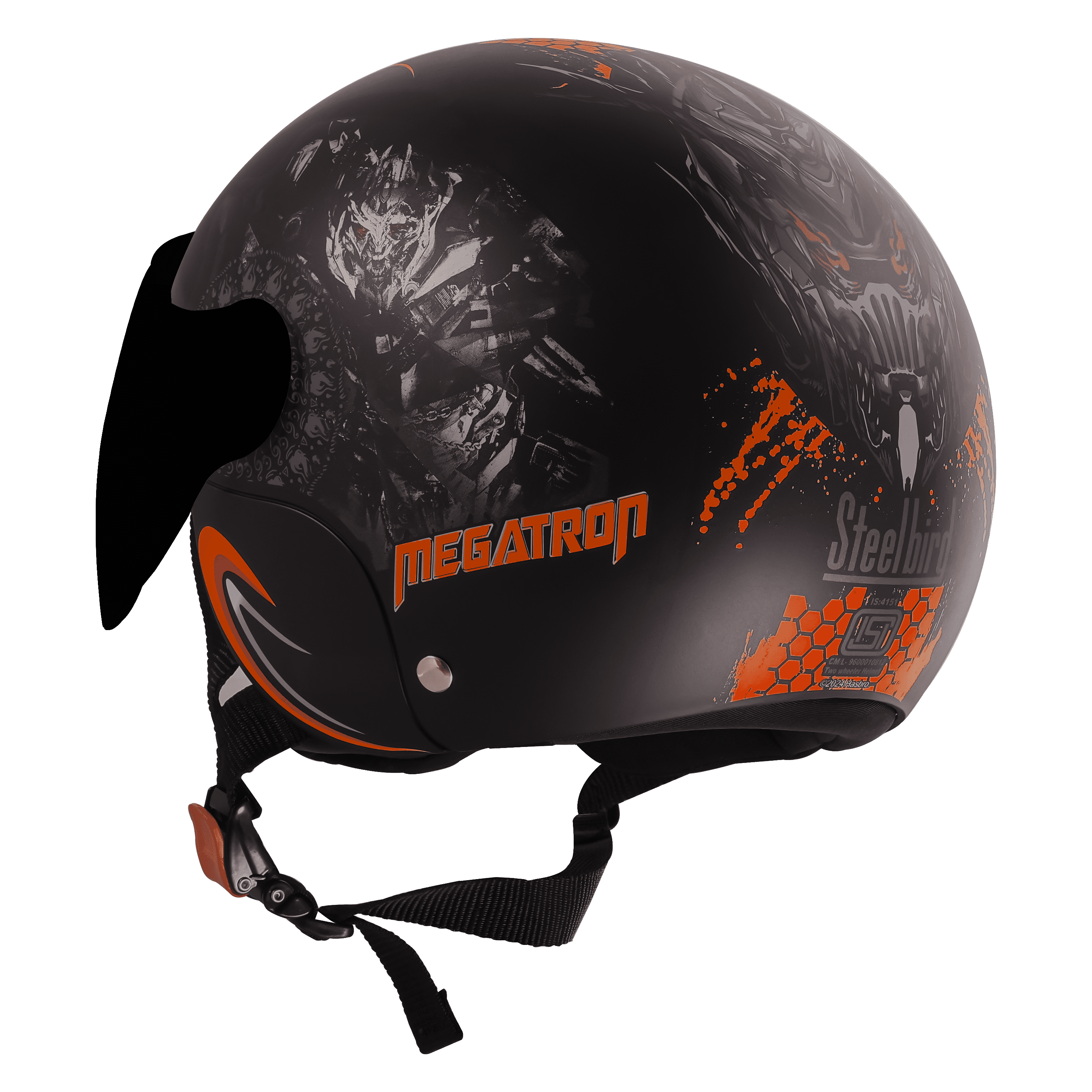 SBH-16 MEGATRON GLOSSY BLACK WITH ORANGE